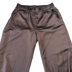 Owillo Kids Black‎ Satin Jogger Pants Elastic Waist Size Medium